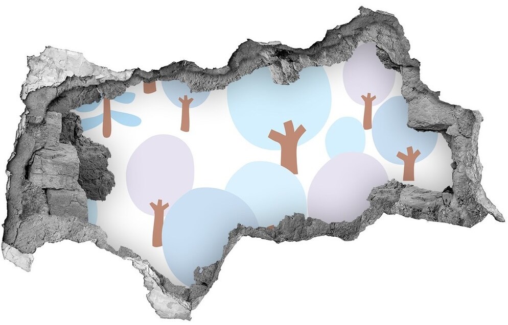 Wallmuralia.pl Fototapeta dziura na ścianę Kolorowe drzewa