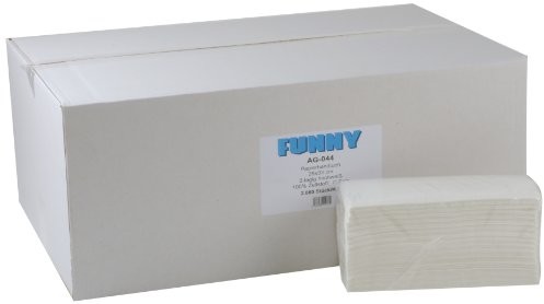 Funny składane na ręcznik, C-, 23 x 31 cm, 2lag, Bright White, 2880 arkuszy papieru, 1er Pack (1 X 1 sztuki) AG-044
