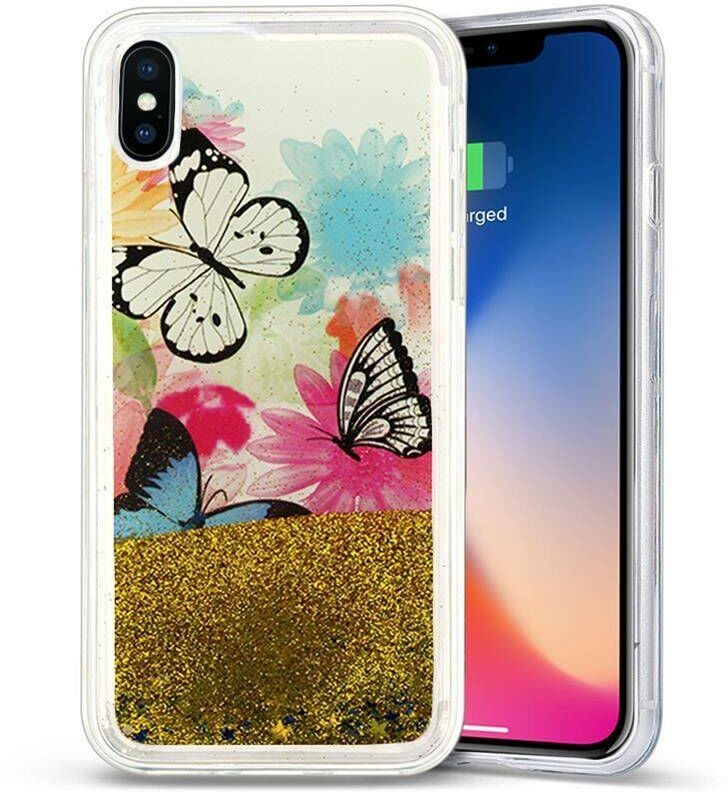 Zizo Liquid Glitter Star Case Etui iPhone X (Butterflies) 888488285788