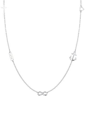 Elli łańcuszek infinity krzyż na szyję kotwica serce Love 925 Srebrny 0111340416 0111340416_40
