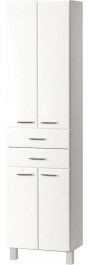 Aqualine ZOJA/KERAMIA FRESH szafka wysoka, z szufladami 50x184x29 cm, biała 51291