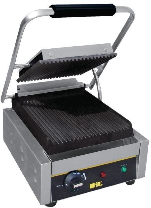 Buffalo Grill Kontaktowy pojedynczy | płyty ryflowane | 60°C do 300°C | 1500W | 300x390x(H)205mm CD474