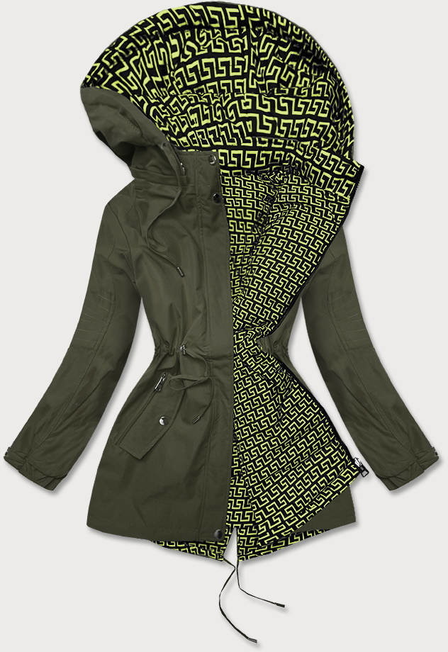 Speed.A PARKA DAMSKA 2W1 KHAKI/LIMONKA (W702BIG) -