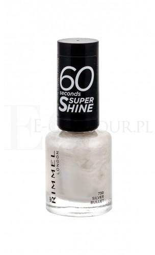 Rimmel London London 60 Seconds Super Shine lakier do paznokci 8 ml dla kobiet 730 Silver Bullet