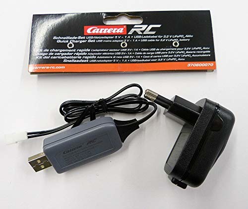 Carrera Szybkie ładowanie RC - zestaw - 5 V 1 A zasilacz USB GS+ kabel USB do akumulatora 3,2 V LifePo4 370600070
