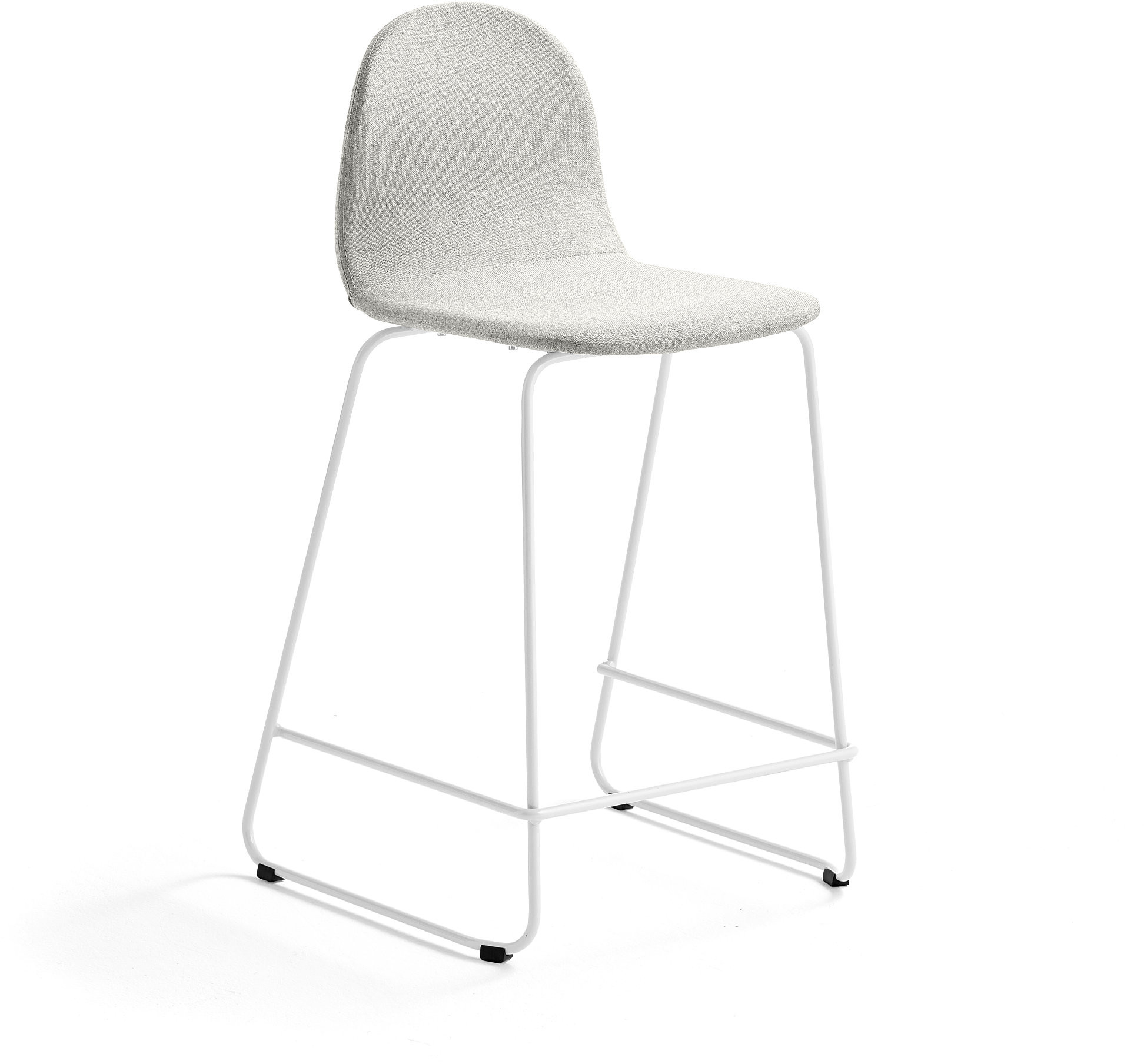 AJ Produkty Krzesło barowe GANDER, płozy, siedzisko 630 mm, tkanina, beżowy
