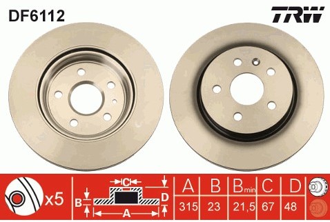 TRW Tarcza hamulcowa DF6112