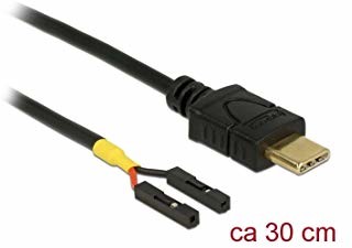 Delock kabel USB USB-C (M) do 2 Pin header USB (w) Oddzielna 30 cm czarna (85396)