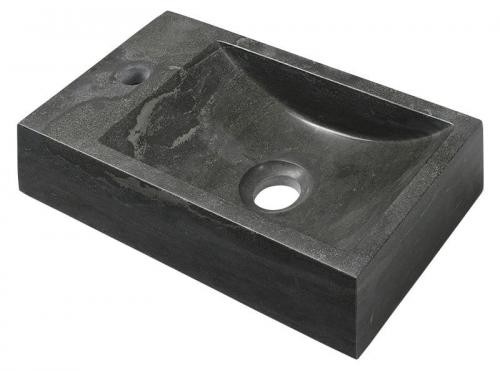 Sapho BLOK Umywalka kamienna lewa 40x10x22 cm antracyt 2401-38 2401-38