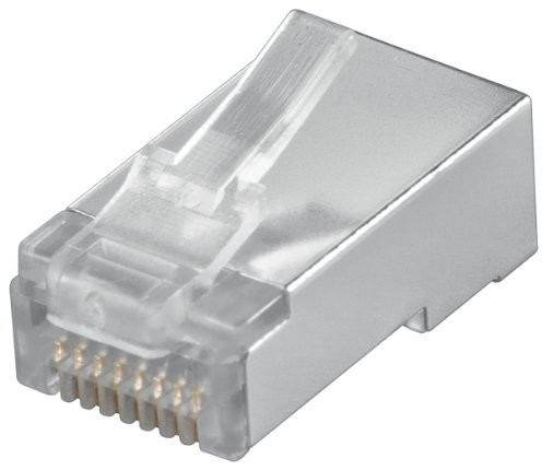 Goobay Cat5 Modular wtyczka RJ45 ekranowany 8P8 °C do przewodu okrągłego, przezroczysty 1X 15016