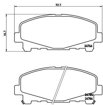 BREMBO Zestaw klocków hamulcowych, hamulce tarczowe P 28 043
