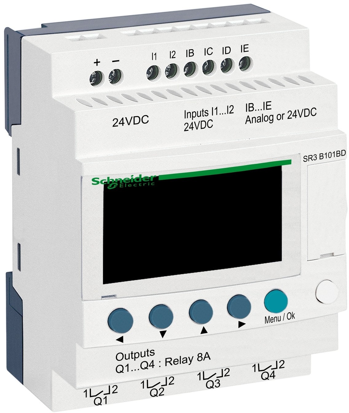 Schneider Electric SR3B101BD Przekaźnik programowalny Zelio Logic, łącznie 10 wejść/wyjść SR3B101BD