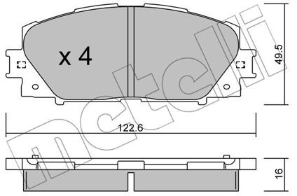 METELLI Zestaw klocków hamulcowych, hamulce tarczowe 22-0745-1