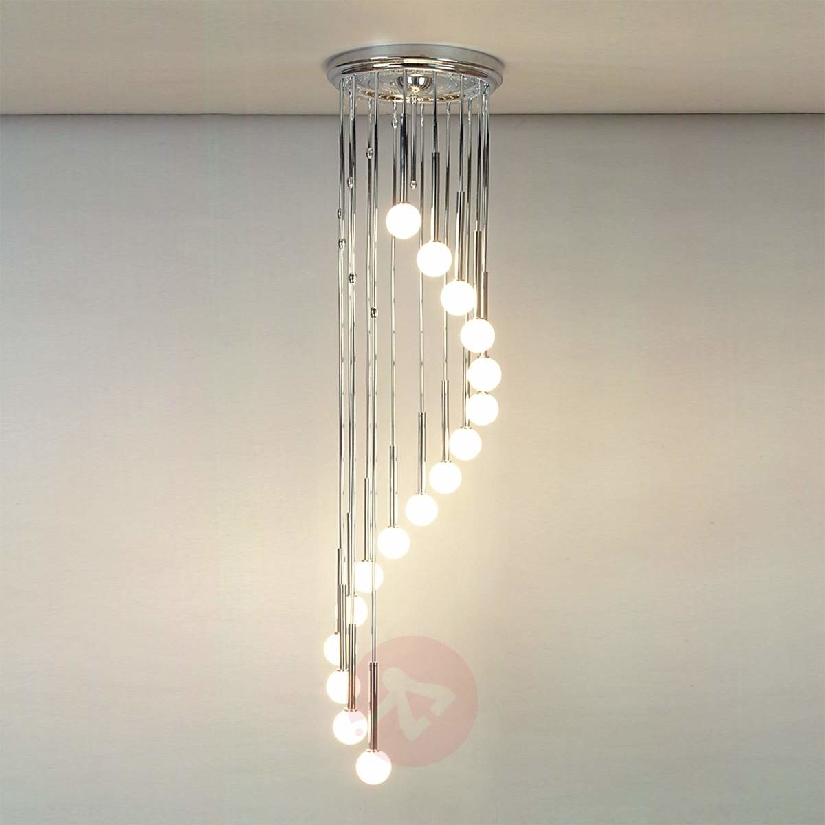 Orion Chromowana lampa wisząca TALISA, szkło opalowe