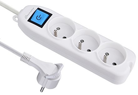 Electraline Elec traline 32040 elektryczny 3-krotny z przełącznikiem/asortymentowe 1,5 m Biały