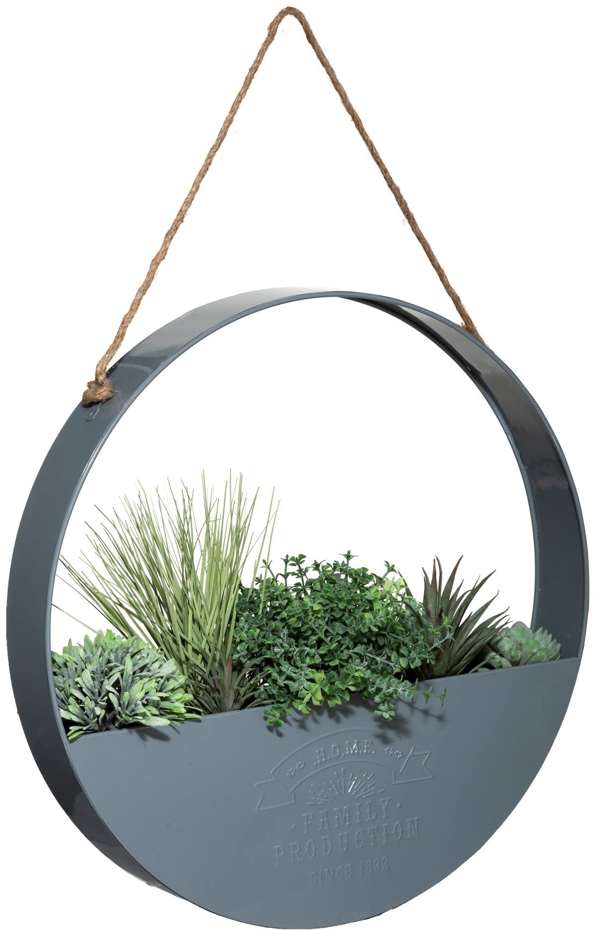 Atmosphera Sztuczne rośliny 44 cm wisząca dekoracja w metalowej osłonce 179310