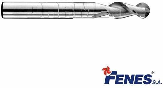FENES Frez 4-ostrzowy do obróbki metali lekkich i tworzyw sztucznych, długi z czołem kulistym DIN6527-LWR, VHM - 8MM - 0641-512-901-945