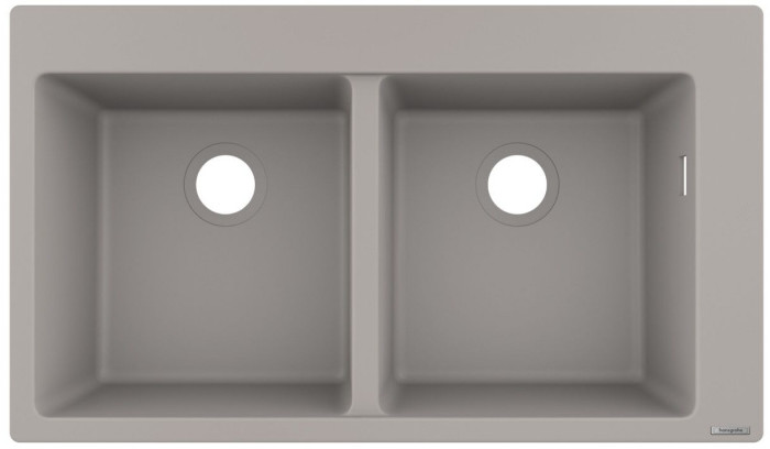 Hansgrohe S51 Zlewozmywak granitowy dwukomorowy 88x51 cm szarość betonu 43316380