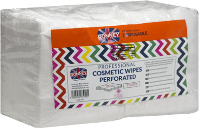 ronney RONNEY Professional COSMETIC WIPES PERFORATED Chusteczki kosmetyczne 25x38 100 szt