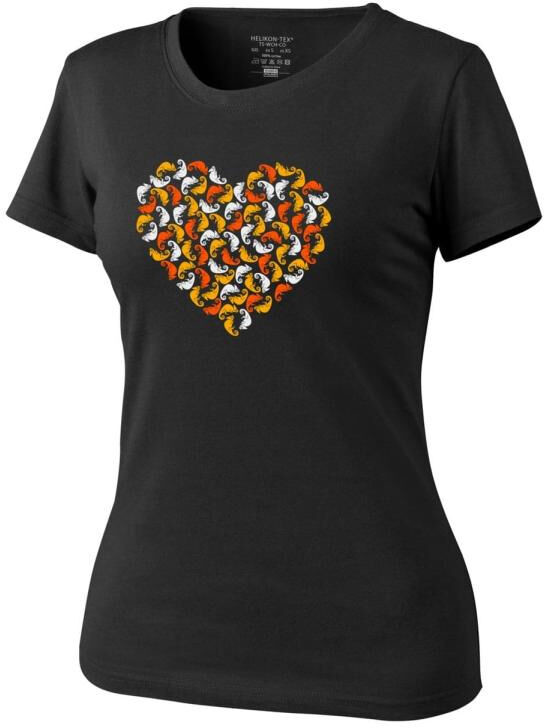 Helikon tex T-Shirt DAMSKI (Chameleon Heart) - Bawełna - Czarny-Black - XS (TS-WCH-CO-01-B02) HE.TS-WCH-CO-01-B02