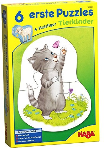 Haba 303309 Puzzles 6 pierwsze, zwierzę dzieci, gry