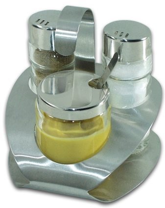 Fackelmann Topaz uchwytu Menage musztarda/do soli/pieprzu 46652