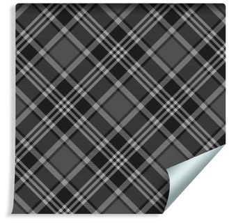 Muralo Tapeta Tartan w Odcieniach Szarości 254479637 T_F_10mx53_C_254479637_A