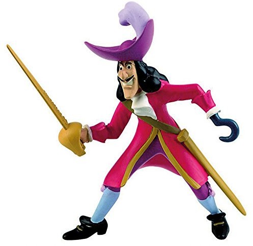 Bullyland 12651 - figurka do zabawy, Walt Disney Peter Pan, Kapitana Hook, ok. 10 cm wielkości, pięknie malowana figurka, bez PCV, wspaniały prezent dla chłopców i dziewczynek do fantazyjnej zabawy