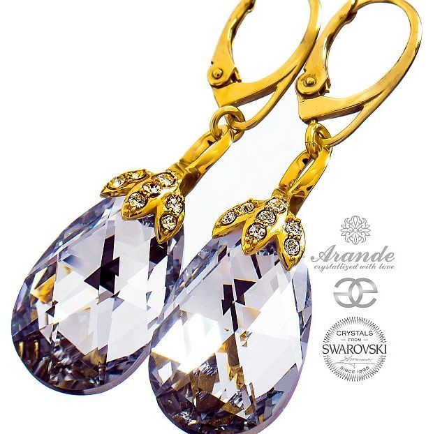 Swarovski SPECIAL kolczyki COMET GOLD ZŁOTE SREBRO