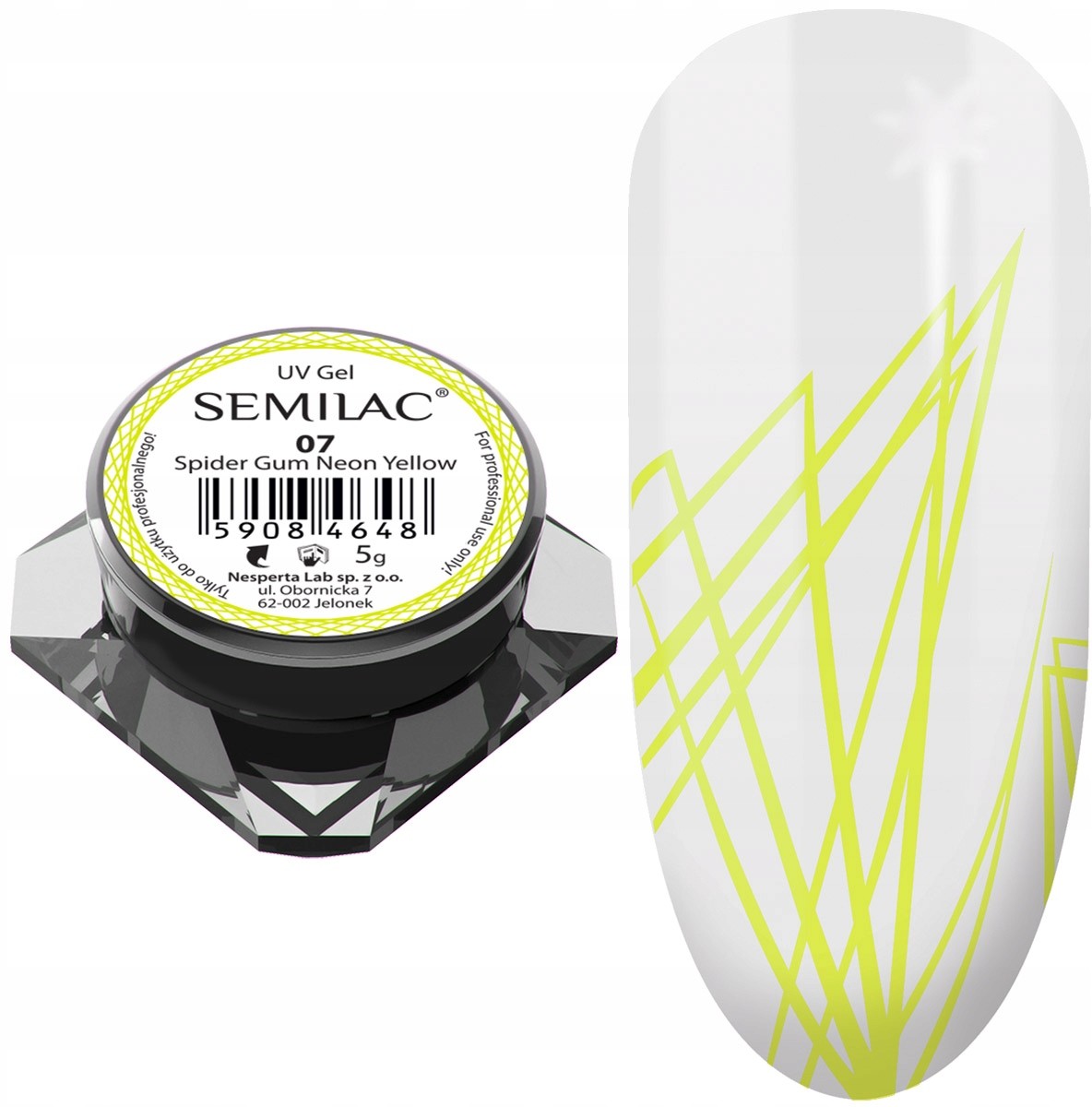 Semilac Żel Do Zdobień Spider Gum 07 Neon Yellow