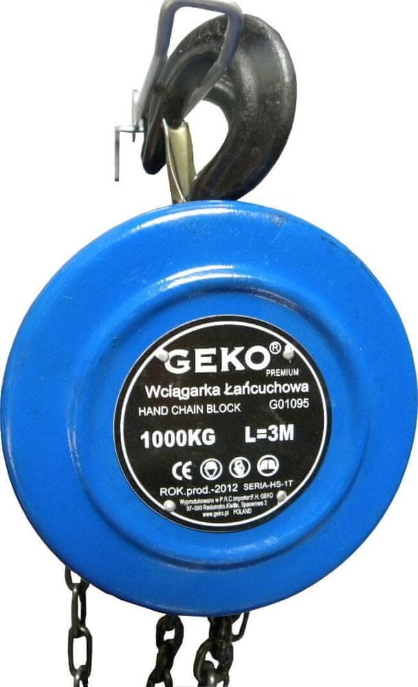 GEKO Wciągarka łańcuchowa PREMIUM 1T x 3M stal/(1)