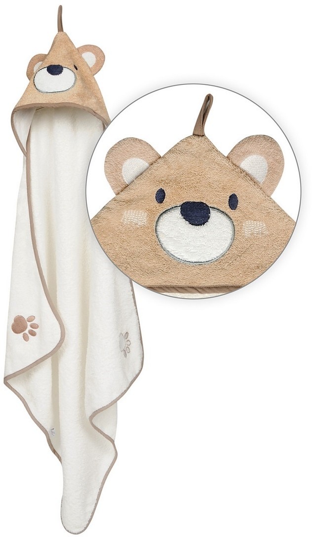Ręcznik dla niemowlaka z kapucą Jimmy Niedźwiedź, 80 x 80 cm
