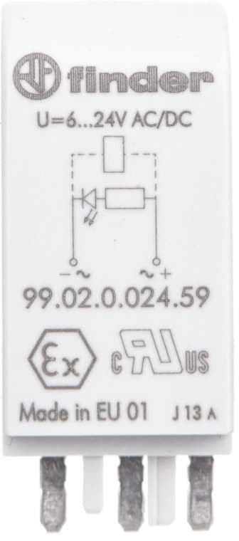 Finder Moduł sygnalizacyjny LED zielony 6-24V AC/DC 99.02.0.024.59 99.02.0.024.59