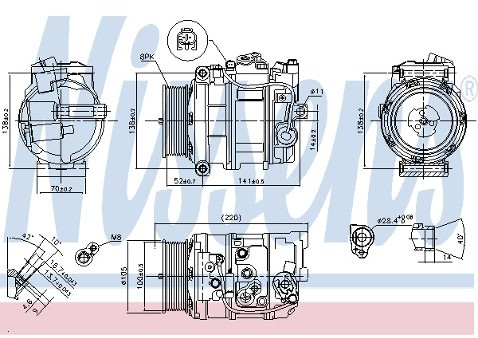 NISSENS SPRĘŻARKA KLIMATYZACJI NISSENS 890197 MERCEDES E W211 420CDI 06-08 NISSENS 890197