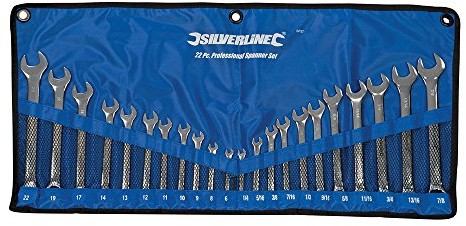 Silverline Silver Line sp57 klucz płasko-oczkowych, 22-częściowy komplet 6  22 MM i 1/4  7/8 cala SP57