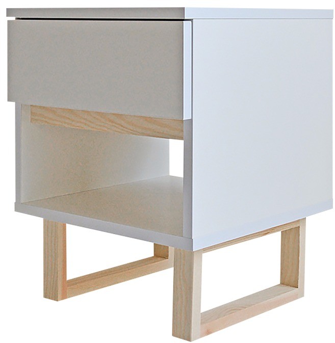 SELSEY Stolik nocny Skandynawia z szufladą i półką