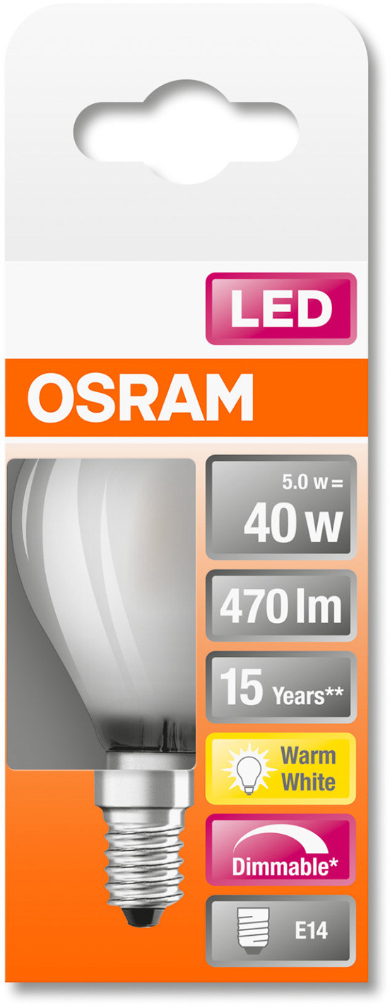 Osram żarówka kropla LED E14 6,5W 840 matowa