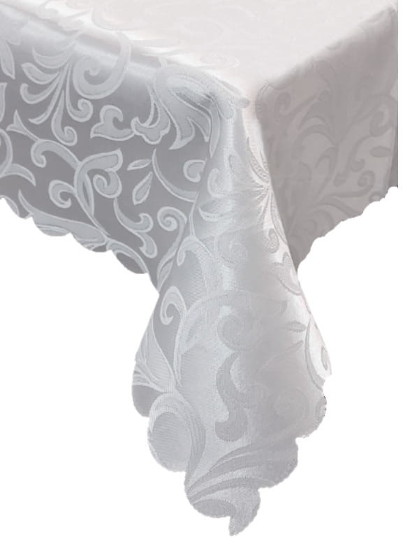 Antonina Obrus plamoodporny 140x140 cm kwadratowy bieżnik biały KE-1414