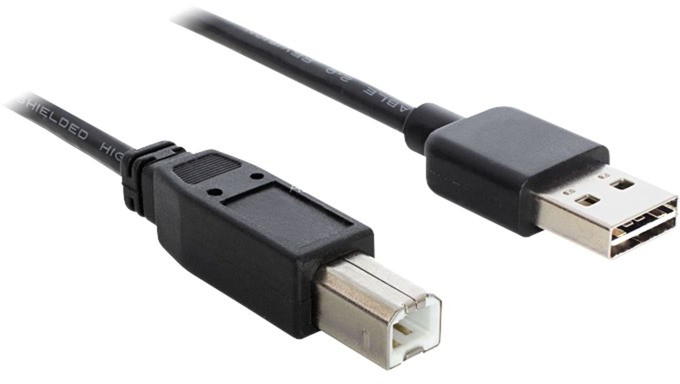 Delock 1m USB 2.0 A - B m/m kabel USB USB A USB B Czarny