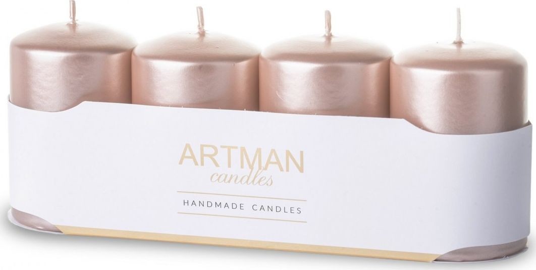 Art Pol Pol Pl Świeca 4-Pack Metalic Rose Gold 134792