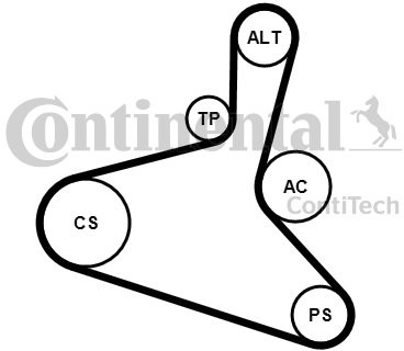 CONTITECH Zestaw paska klinowego wielorowkowego 6DPK1195K1 6DPK1195K1