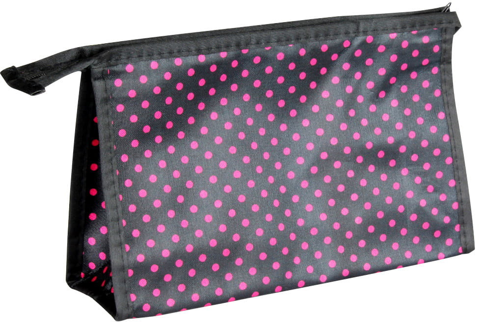 Vanity Kosmetyczka Wodoodporna Czarna w Różowe Kropki 5901126440617