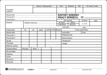 Firma krajewski Dzienny raport pracy sprzętu [Pu/Bm-7] Pu/Bn-7