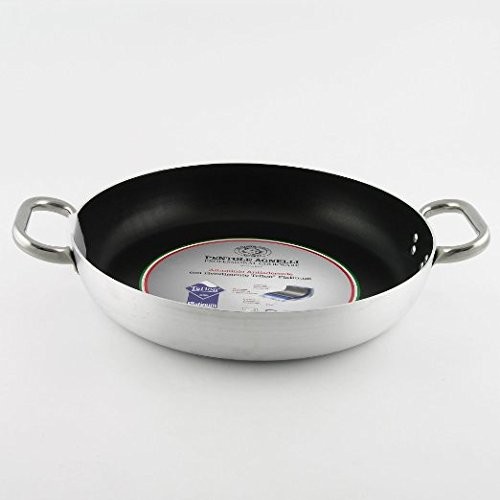Pentole Agnelli agnelli Platinium rondel wykonana z aluminium z 2 uchwytami ze stali nierdzewnej, srebrny ALSA110S36