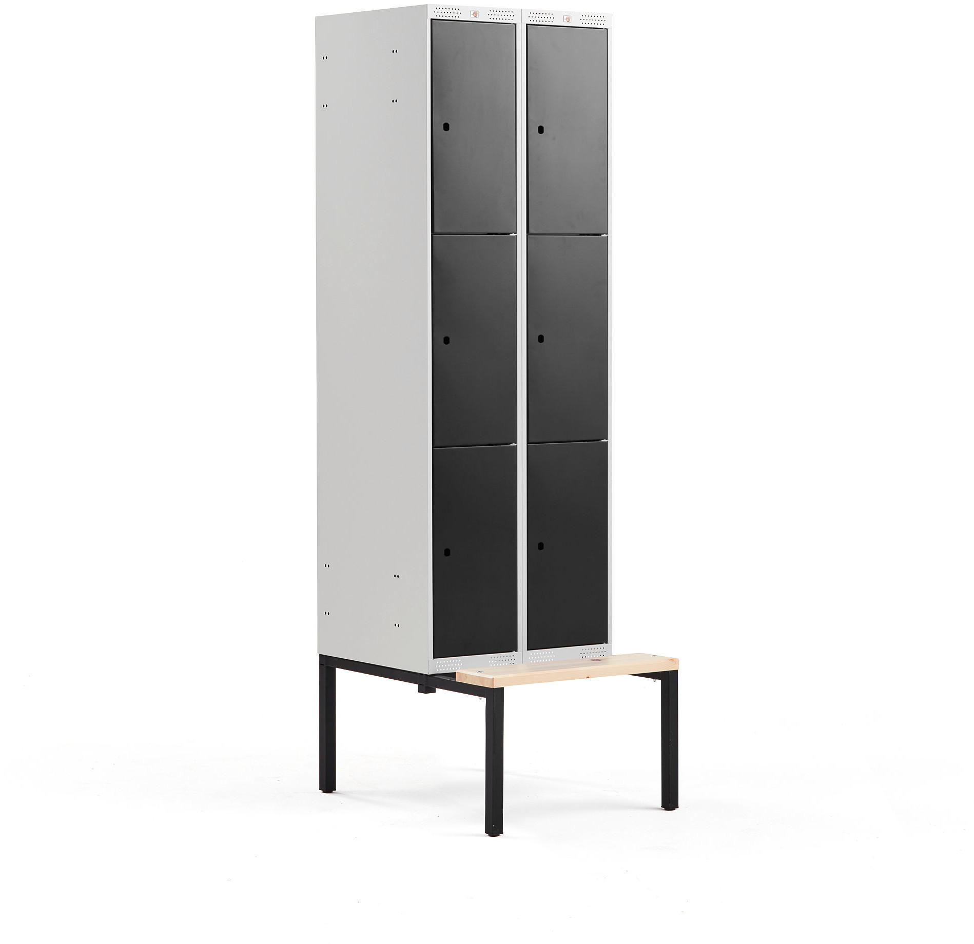 AJ Produkty Szafa osobista, 3 schowki w pionie, z ławeczką