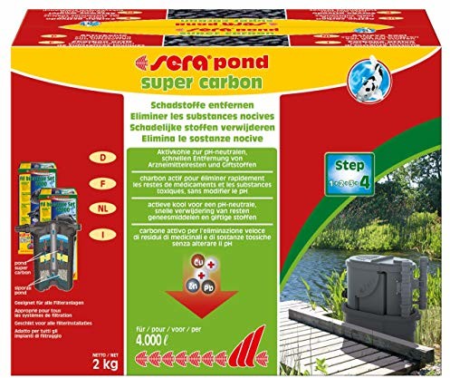 Sera sera 08402 Pond Super Carbon 2 kg  filtr aktywny węgiel absorbuje energię i szybko i niezawodnie Gift barwniki aus dem czajnik do stawu