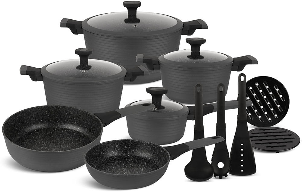 Edenberg Garnki marmurowe na indukcję EB 5642 zestaw 15 elementów