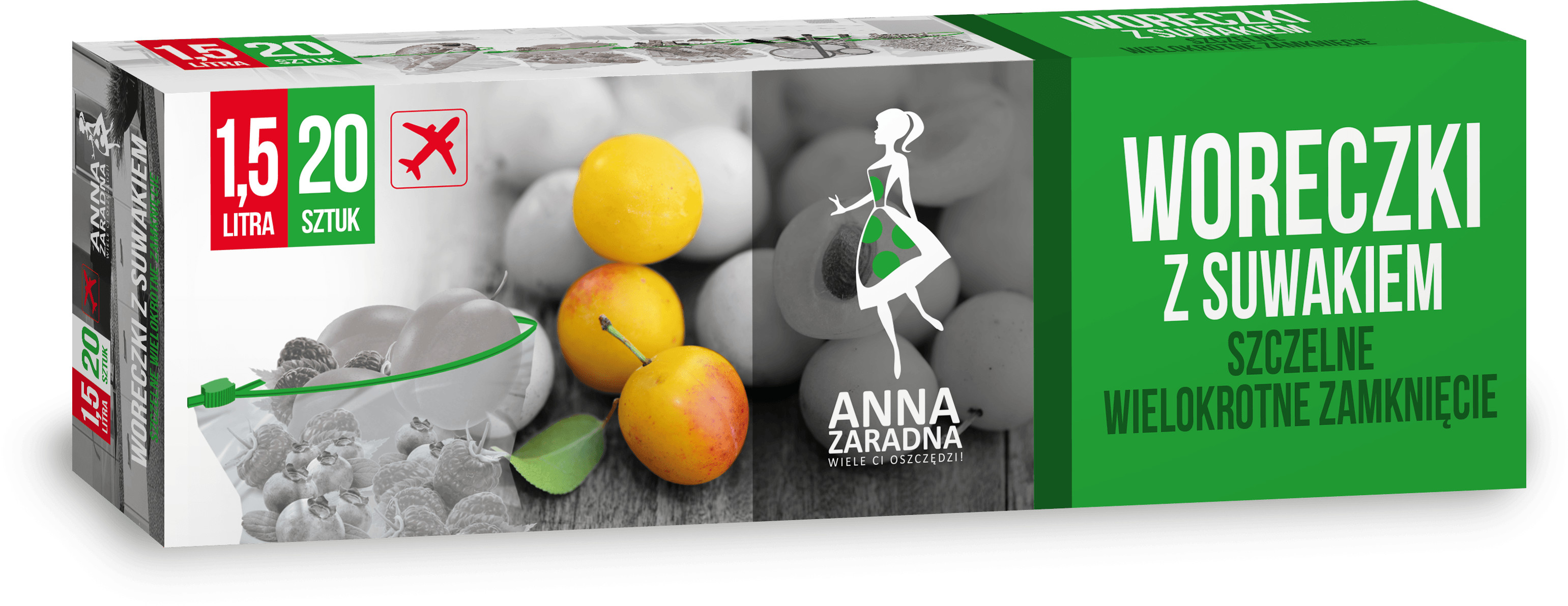 Anna Zaradna WORECZKI Z SUWAKIEM 1,5L 20SZT BOX 5903936035861