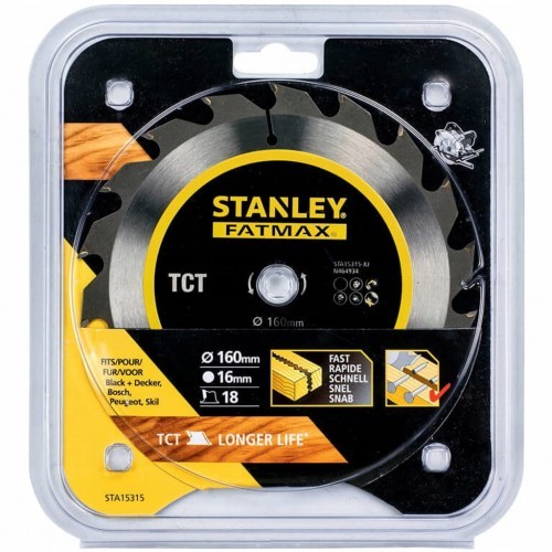Stanley PIŁA TARCZOWA DREWNA WĘGLIKI TCT/HM 160 MM STA15315-XJ