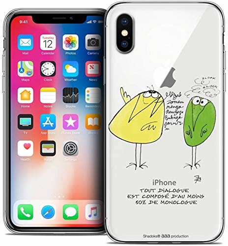 Caseink Etui ochronne do Apple iPhone XS/X, ultracienkie, motyw: Le Dialogue CPRNTSKIPHONEXTALK